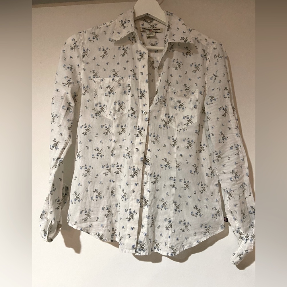 Vintage Polo floral bottom down shirt
